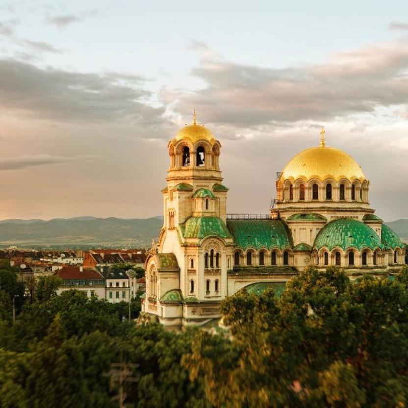Bulgaria Sofia Alexander Nevski Cathedral Panorama