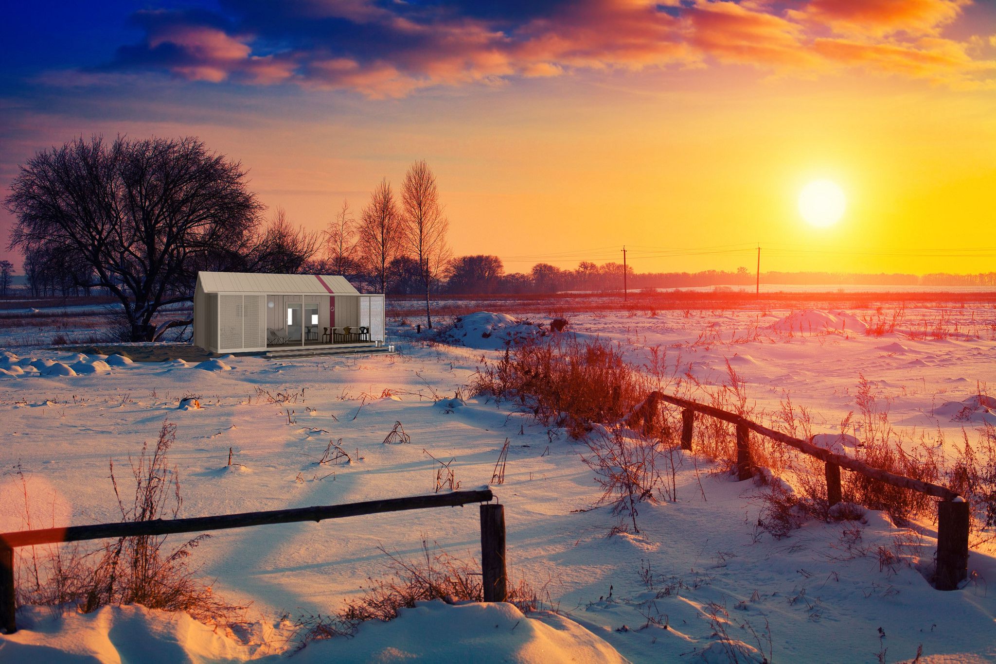 BB Brown Beautiful winter sunset