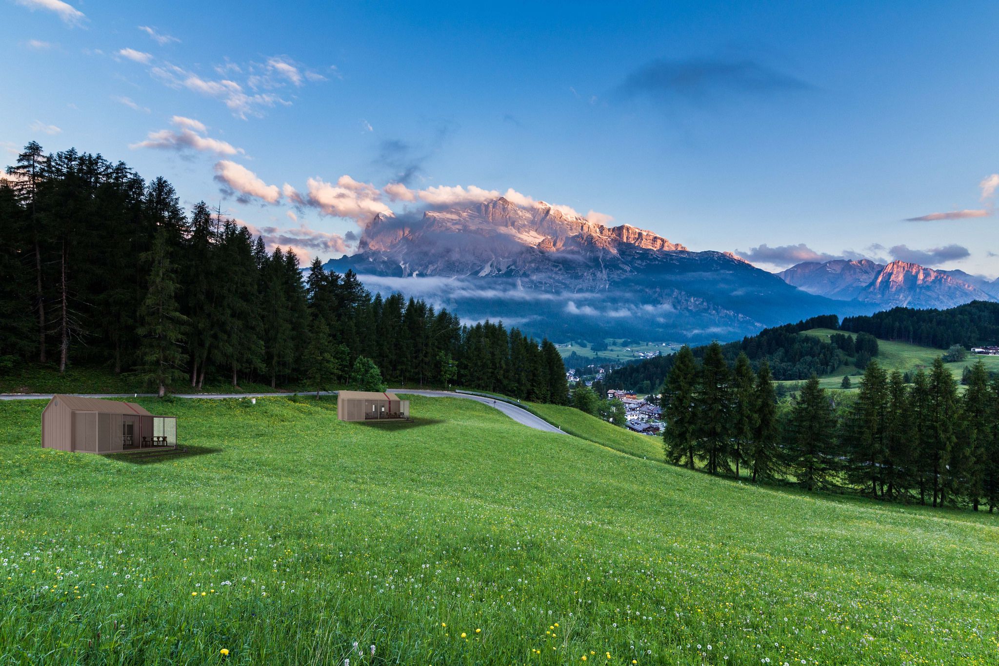 BB Brown Alpes mountain Dolomites. Italy