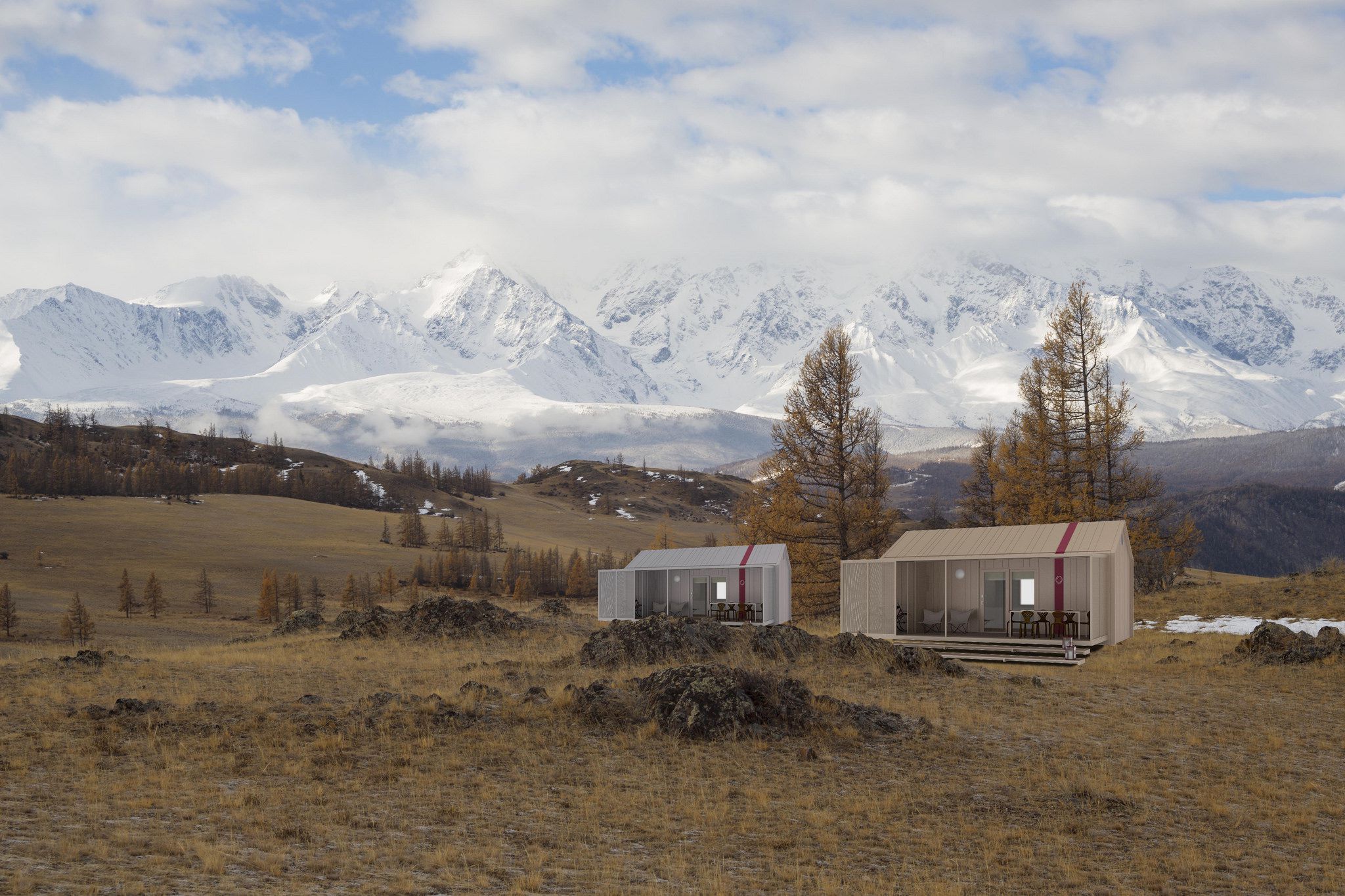 Winter mountains render